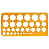 Namner Kreis Schablone Vorlage, mit 36 Kreisen, Kreis Schablonen zum Malen, Kreis Lineal für Zeichenhilfen, Quilling Schablone, Transparent Orange