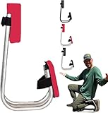 Kniescheibe für Gartenarbeit, Kniegerät für Maurer, ergonomisches Kniewerkzeug und Gurt, Knöchelstützwerkzeug, tragbares, arbeitssparendes Werkzeug für Bauernhofarbeit, Edelstahl, verstellbar (rot)