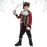 Applysu Piratenkostüm für Kinder, Piratenkostüm für Jungen, Halloween, Verkleidung, Party, Cosplay, Outfit-Set