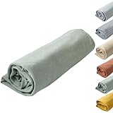 Hoppediz Premium Pucktuch aus Bio-Baumwolle - Vielseitige Kuscheldecke & Babydecke, Ideal als Schmusetuch, Erstlingsdecke & Schnuffeltuch, Salbei