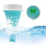 6 in 1 PH Messgerät Wasser, Poolthermometer Schwimmend Pool Thermometer Funk Pool Messgerät Chlor und PH Pool Thermometer Wlan, Wasserdichtes mit Bluetooth, für Schwimmbäder Badewannen Aquarium