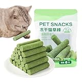 TQEBWUS 12X Katzengras Snack - Katzenzahnreinigung Katzengrasstab,Katzengras-Beißstab - Natürlicher Katzen-Kaustab, Katzenminze-Spielzeug, Stäbchen Für Innenkätzchen, Zahnpflege Für Innenkatzen