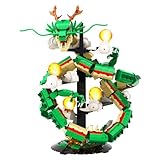 Brihappen Chinesischer Drache Bausätze mit Lichtern, Drache Klemmbausteine Modell Sammler Deko, Geburtstagsgeschenk für Erwachsene Kinder Jungen Mädchen(1826 Stück)