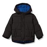 Amazon Essentials Jungen Schwere Pufferjacke mit Kapuze, Schwarz, 8 Jahre