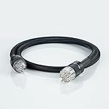 Pailvens HiFi Netzkabel 3 Polig, High End Stromkabel mit dichten Schirmgeflecht, vergoldeten EU Stecker, 12 AWG Kaltgerätekabel für Lautsprecher, Subwoofer, Leistungsverstärker (1.5m, Schwarz)