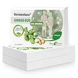 Aura Natura - Fermentura Ginkgo Duo - 3er Set - Fermentierter Extrakt der Ginkgonuss und des Ginkgoblatts - 90 Kapseln