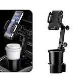 leechio 1PC Auto Getränkehalter Handyhalter Multifunktions 2 in 1 Cup Stopper Auto Einstellbare Getränkehalter Aufbewahrung Rack Universal für die meisten Autos (Schwarz)