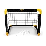 Umbro Fußballtor - Fussballtor 50 x 44 x 44 cm - Faltbares fußball Tor - Fussballtore für Garten Kinder - Fussball Trainingszubehör für Innen und Außen - Metall - Schwarz/Gelb