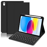 Hofsos Hülle mit Tastatur für iPad 11. Generation A16 11 Zoll 2025, UK-Layout-Tastaturhülle für 10. Generation 2022, magnetische, abnehmbare Bluetooth-Tastaturabdeckung und Stifthalter, für iPad 11/10