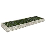 ShCuShan Gabionen-Hochbeet Verzinkter Stahl 300x100x20 cm Hochbeet Garten GabionenköRbe Hochbeete FüR Garten Gabionen Zaun