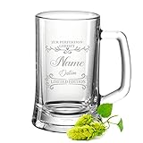 GRAVURZEILE Bierkrug mit Gravur - Zur Perfektion gereift - Personalisiert mit Namen & Datum - Geschenke für Sie & Ihn - Persönliches Geschenk zum Geburtstag oder zu Weihnachten - Größe: 0,5 L