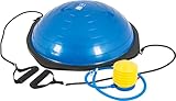 GORILLA SPORTS® Balance Ball - Anti-Rutsch, Ø52 cm, mit Widerstandsbändern, bis 300 kg belastbar, inkl. Handpumpe, Blau/Schwarz - Trainer Ball, Gymnastikball, Yoga, Balancetrainer