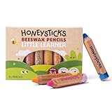 Honeysticks Little Learner Jumbo Buntstifte Dick für Kinder, 8er Pack – Meine Ersten Farbstifte, Ungiftiger Bienenwachskern, Leuchtende Farben, Zeichen- und Malstifte ab 1 Jahr