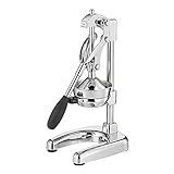 Cilio AMALFI Profi-Saftpresse / rostfreier Edelstahl / Zitruspresse Handpresse für 25% mehr Saft / geringer Kraftaufwand / 20 × 23,5 × 44 cm, Chrom / Saftpresse Manuell