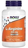 Now Foods - L-Arginin | Hochdosiertes Aminosäurenpräparat für Energie und Ausdauer - 500 mg - 100 Kapseln