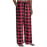 Schlafanzug Herren Baumwolle Baumwollehose Schlafanzughose Sommer Schlafhose Einfarbige Pyjamahose Baumwolle Yogahose weiten Beinen Haushose, Stanford-Hose LeinenShorts Pants(Red, XXL)
