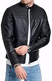 JACK & JONES Herren Kunstlederjacke Jacke JCOSMITH Biker Jacket, Gr. Medium, Schwarz (Black Fit:ONE)