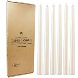 FYBW Spitzkerzen, elfenbeinfarben, 30,5 cm, geruchlos, rauchfrei, tropffrei, handgegossen, hohe Kerzenständer, ideal für Hochzeiten, Dinnerpartys und Heimdekoration, 6 Stück