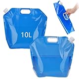 DealKits Wasserkanister Faltbar, 2er Pack 10L Wasserbeutel Notfall BPA Frei Wasserbehälter Lebensmittelecht Wassersack, Praktisch für Outdoor Camping Wandern Klettern Notfall Blackout Krisenvorrat