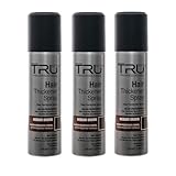 Tru Haarverdichter Spray Mittel Braun - 3x 100ml Haarauffüller für Männer und Frauen, Sofort-Effekt Haarverdichtung, Kaschiert Haarausfall und lichtes Haar