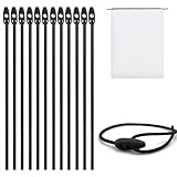 12Stks Wetterfeste Elastische Spanngurte, 50cm Hochbelastbare Gummi Gepäckseil, Wasserdicht Spanngummi, Gummiseil mit Schnalle Kordelzugbeutel, Ladungssicherung Elastikbänder für Camping Wohnwagen