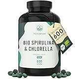 Bio Spirulina & Chlorella Presslinge - 600 Tabletten - 6.000mg hochdosiert - Reine Bio-Algen aus kontrolliert biologischem Anbau, Presslinge aus Spirulina und Chlorella Pulver - Vegan - TRUE NATURE