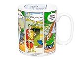 tea4chill Könitz Kaffeetasse Asterix - Latein Deutsch. Teetasse 450ml, Porzellan. Design modern, bunt