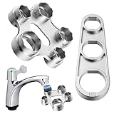 Amentalove 2 Stück Strahlregler Serviceschlüssel, Universal Strahlregler Wasserhahn Sieb Belüfter Schlüssel Werkzeug, Luftsprudler Montageschlüssel für M16/ M18/ M20/ M22/ M24/ M28, Silbrig