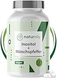 naturally Inositol Mönchspfeffer [mit D-Chiro-Inositol und Myo Inositol] 125 Tabletten - Bei Zyklusstörungen aufgrund des PCO Syndroms - Folsäure, vegan, ohne Zusatzstoffe, hormon balance frauen