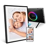 Digitaler Bilderrahmen, 25,7 cm (10,1 Zoll), WLAN, digitaler Bilderrahmen mit LED-Licht, 1280 x 800 IPS-HD-Touchscreen, intelligenter Bilderrahmen, teilen Sie Momente sofort über die AiMOR-App überall