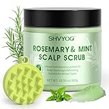Kopfhautpeeling, Rosmarin- und Minz-Kopfhautpeeling, Haarbehandlung, nährende Entgiftungs-Haarpflege mit Kopfhautmassagegerät zur Vorbeugung von Haarausfall, 300 g