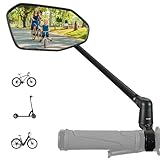 REEZER Fahrradspiegel RS3 links mit extra großer Spiegelfläche - 360° verstellbarer Fahrrad Spiegel für E-Bike & E-Scooter Lenker - Rückspiegel kompatibel mit allen Modellen - LINKS