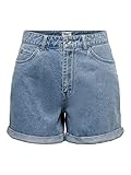 ONLY Damen ONLVEGA HW MOM DNM Shorts NOOS 15230571, Light Blue Denim, M