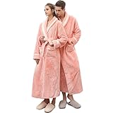 Siozer Bademantel Herren und Damen Flanell Extra Langer Dicker Nachtwäsche Reisebademantel Fleece Soft Waschbar Frottee Morgenmantel Weiches Bademäntel für Paare M bis 3XL