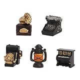 TOYANDONA 5st Retro Alte Ornamente Zubehör Für Miniatur-phonographen Mini- Haushaltsgeräte Miniatur Vintage- Vintage Mini-geräte Retro- Figuren Für Harz