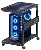 RayLove 2 Schicht CPU Ständer Höhenverstellbarer Computer Tower Ständer, ATX-Gehäuse CPU Halter, unter Schreibtisch Drucker Cart mit Rollen und Maus Pad