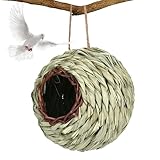Kolibri-Nest | Kugelform baumelndes Vogelhaus – handgewebtes natürliches hängbares Vogelhaus für Garten, Hof, Baum, Outdoor-Dekoration