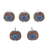 Set mit 5 Fächerscheiben mit 20,3 cm Schaft für Drehwerkzeugschleifer, Aluminiumoxid-Schleifscheiben zum Entgraten, Polieren und Entfernen von Rost