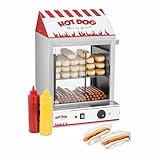 Royal Catering Hot Dog Steamer RCHW 2000 Würstchenwärmer für bis 200 Würstchen 50 Brötchen Warmhaltegerät 2000 W Ablassventil