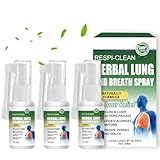 Herbal Lung Spray, 3 Stück Lungenreinigungsspray für Eine Bessere Atmung, Lung Cleansing Spray Natürliche Pflanzenextrakte Kräuter, Lungenreinigungs & Reparaturspray, Tragbarkeit, Täglich Anwenden