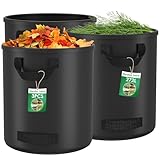 Diealles Shine 3X 272L Gartenabfallsack, Gartensack mit 4 Griffe, Selbststehend, Wasserdicht, Laubsack Haltbar Korrosionsbeständig für Gartenabfälle und Grünschnitt, Schwarz