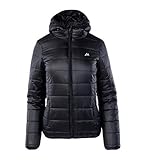 martes Damen Jacke Lady Maron, Übergangsjacke mit Kapuze, Warme Steppjacke, Zwei Seitentaschen, Leicht, Black, XL