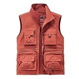 RUMAOZIA Sommerweste Herren Leicht mit Taschen Weste Herren Sommer Wanderweste Outdoor Leichte Herrenwesten Sport Arbeitsweste Fahrradweste Softshell Ärmellose Anglerweste Dünne Jacke Safariweste