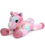 Sausudols Riesen Einhorn Plüschtier für Mädchen - 60 cm Großes Kuscheltier Hochwertiges Stofftier, Geschenk für Geburtstag, Weihnachten & Valentinstag Rosa
