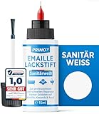 Prinox Emaille Lackstift zur professionellen Reparatur von kleinen Schäden auf Emaille,Fliesen,Keramik und Acryl -Wasserfest Bad & Sanitär Lack als Fugenstift, Reparatur für Waschbecken & Fliesen