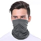 KUNSTIFY | Multifunktionstuch Mundschutz | Bandana Herren Damen Schlauchschal Halstuch Mund-Nasen-Schutz Maske Baumwolle Outdoor | elastisch atmungsaktiv waschbar (Dunkelgrau)