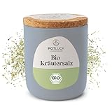 POTLUCK | Bio Kräutersalz | Meersalz im Keramiktopf | 100g | Vegan, glutenfrei und mit natürlichen Inhaltsstoffen