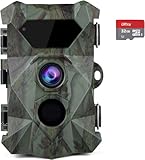 abask Wildkamera, 4K 48MP Wildtierkamera mit Bewegungsmelder Nachtsicht, 0,1s Auslösegeschwindigkeit, 46pcs 850NM Low Glow Infrarot Wildkamera, IP66 Wasserdichtmit 32GB Speicherkarte