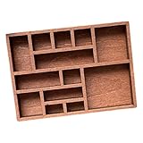 MetieFasia Miniatur Schmuckregal, Vitrinen Organizer Aus Holz, Mehrere Fächer, Wohndekoration, Mini Schmuckhalter, Style B