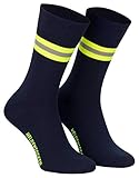 PACOTEX Heldensocken marineblau gelb-silber-gelb - Paar - für Helden des Alltags bei Feuerwehr Rettungsdienst und Hilfsorganisationen (1, 44-47)